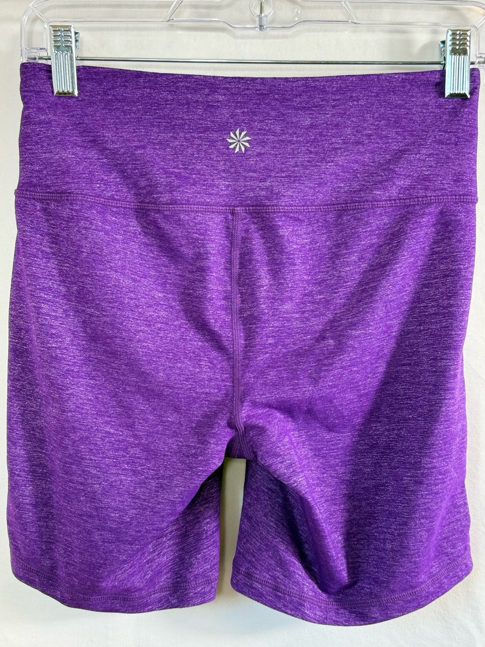 Athleta Quest Chaturanga Shorts in a heathered purple colorway